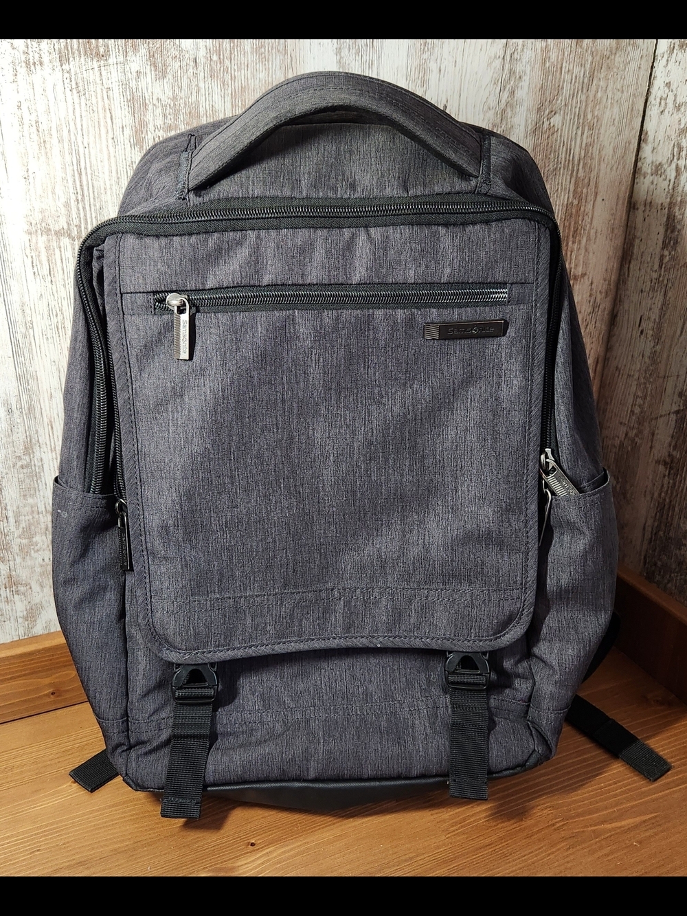 Samsonite Gray Travel Modern Utility Paracycle Laptop Backpack Charcoal